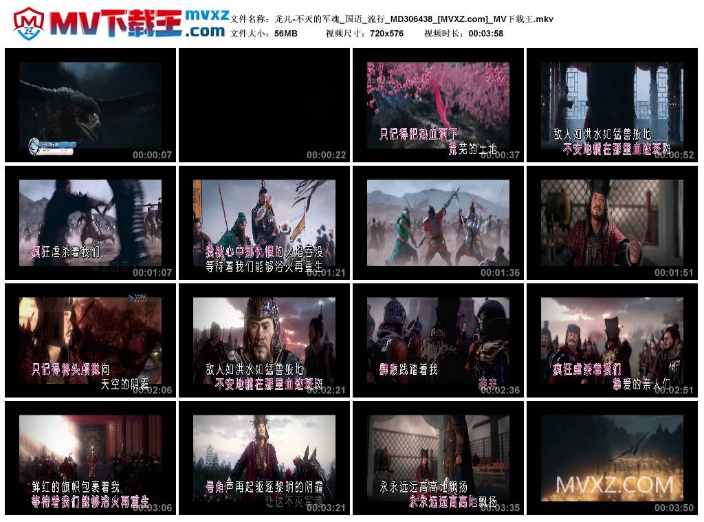 龙儿-不灭的军魂_国语_流行_MD306438